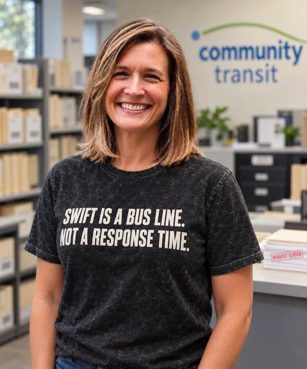 Swift Is A Bus Line. Not A Response Time. tee, worn